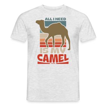 All I Need Is My Camel - Männer T-Shirt - Grau meliert - Vorne - AI Model Male 178 dark (178cm)