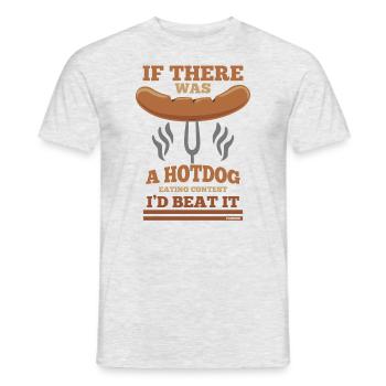 Hotdog Eating Eating Funny Saying - Men's T-Shirt - heather grey - Front - AI Model Male 178 dark (178cm)