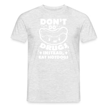 Ne prenez pas de drogues, mangez des hot-dogs - T-shirt homme - gris chiné - Devant - AI Model Male 178 dark (178cm)