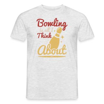 Bowling ist alles woran ich denke - Männer T-Shirt - Grau meliert - Vorne - AI Model Male 178 dark (178cm)