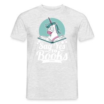 Say Yes To Books - Männer T-Shirt - Grau meliert - Vorne - AI Model Male 178 dark (178cm)