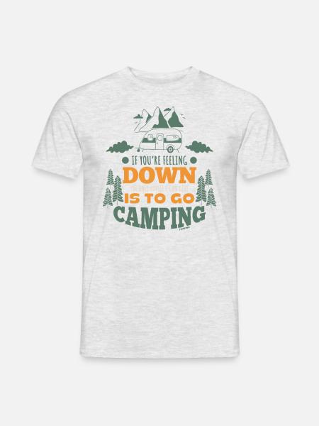 Camping gute Laune Spruch Motivation - Männer T-Shirt - Grau meliert