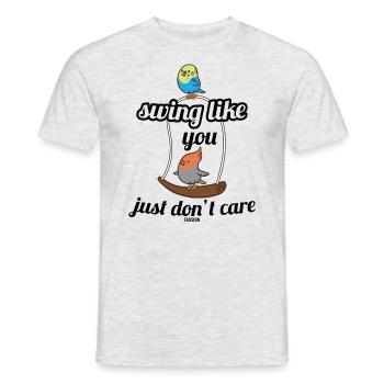 Vogelschaukel Vogelkäfig Kinder - Männer T-Shirt - Grau meliert - Vorne - AI Model Male 178 dark (178cm)