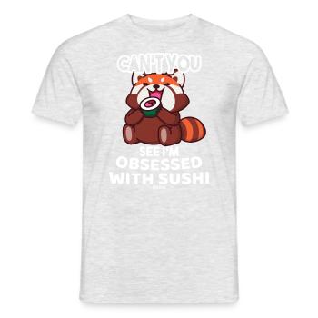 Panda Sushi - Männer T-Shirt - Grau meliert - Vorne - AI Model Male 178 dark (178cm)