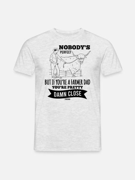 Farmer Dad Bauernhof Papa - Männer T-Shirt - Grau meliert