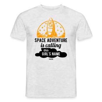 Astronaut Weltraum Mädchen Rakete - Männer T-Shirt - Grau meliert - Vorne - AI Model Male 178 dark (178cm)
