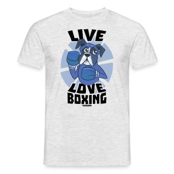 Live Love Boxing - Männer T-Shirt - Grau meliert - Vorne - AI Model Male 178 dark (178cm)