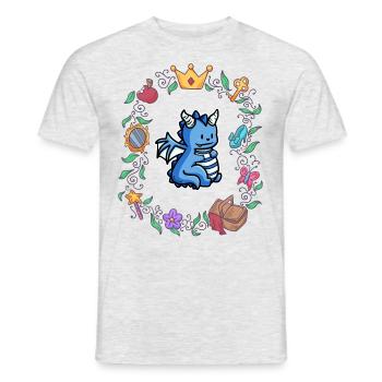 Kinder Drache Fabelwesen Märchen - Männer T-Shirt - Grau meliert - Vorne - AI Model Male 178 dark (178cm)