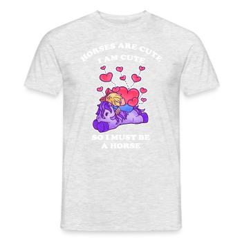 Pferde sind niedlich ich bin niedlich also bin ich - Männer T-Shirt - Grau meliert - Vorne - AI Model Male 178 dark (178cm)