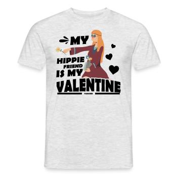 Hippie Blume Herzen Frau Mädchen - Männer T-Shirt - Grau meliert - Vorne - AI Model Male 178 dark (178cm)
