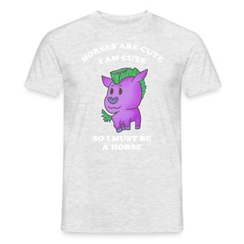 Pferde sind niedlich ich bin niedlich also bin ich - Männer T-Shirt - Grau meliert - Vorne - AI Model Male 178 dark (178cm)