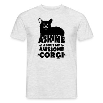 Corgi Hund - Männer T-Shirt - Grau meliert - Vorne - AI Model Male 178 dark (178cm)