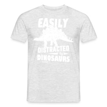 Easily Distracted By Dinosaurs - Männer T-Shirt - Grau meliert - Vorne - AI Model Male 178 dark (178cm)