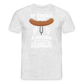 Wettkampf Hot dog Geschenkidee - Männer T-Shirt - Grau meliert - Vorne - AI Model Male 178 dark (178cm)