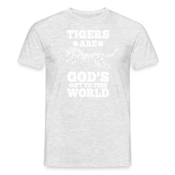 Tiger Geschenk für unsere Welt - Männer T-Shirt - Grau meliert - Vorne - AI Model Male 178 dark (178cm)