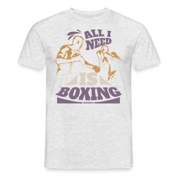 All I Need Is Boxing - Männer T-Shirt - Grau meliert - Vorne - AI Model Male 178 dark (178cm)