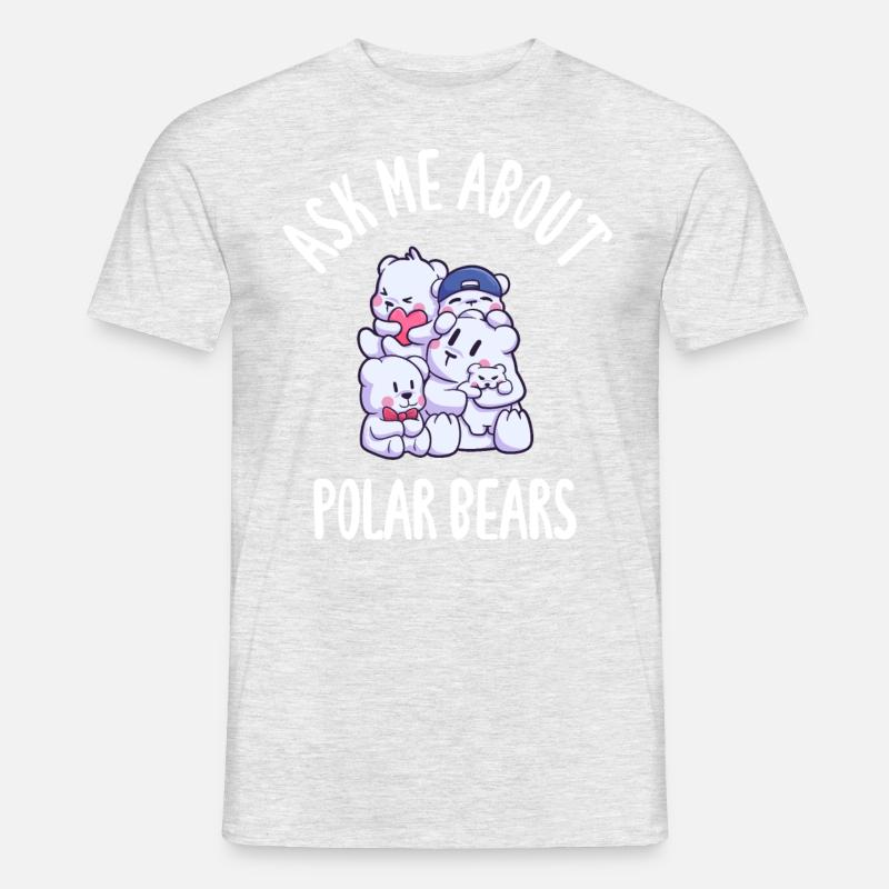 Ask Me About Polar Bears - Männer T-Shirt - Grau meliert