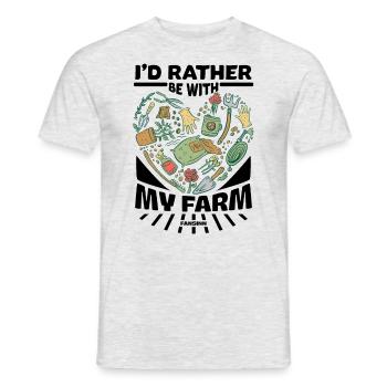 Je préfère être avec ma ferme - T-shirt homme - gris chiné - Devant - AI Model Male 178 dark (178cm)