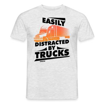 Easily Distracted By Trucks - Men's T-Shirt - heather grey - Front - AI Model Male 178 dark (178cm)