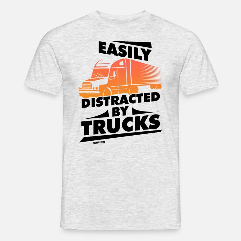 Easily Distracted By Trucks - Männer T-Shirt - Grau meliert