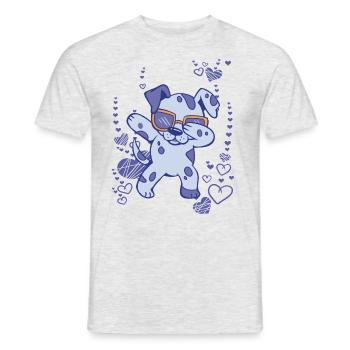 Dancing Baby Dog célèbre une fête - T-shirt homme - gris chiné - Devant - AI Model Male 178 dark (178cm)