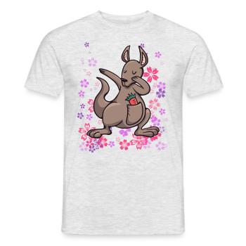 Kangourou Australie Marsupial Fille - T-shirt homme - gris chiné - Devant - AI Model Male 178 dark (178cm)