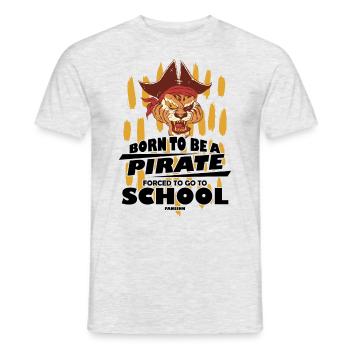Né pour être un pirate forcé d’aller à l’école - T-shirt homme - gris chiné - Devant - AI Model Male 178 dark (178cm)