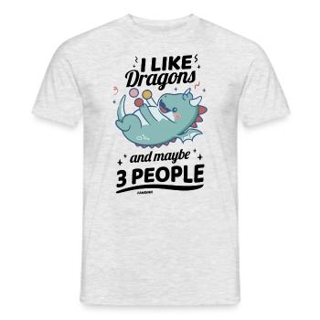 I Like Dragons And Maybe 3 People - Men's T-Shirt - heather grey - Front - AI Model Male 178 dark (178cm)