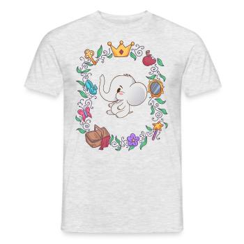 Baby elephant in the magical fairytale forest - Men's T-Shirt - heather grey - Front - AI Model Male 178 dark (178cm)