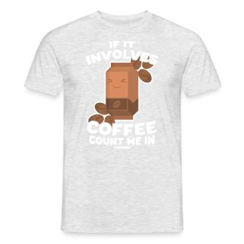 S’il s’agit de café, comptez-moi - T-shirt homme - gris chiné - Devant - AI Model Male 178 dark (178cm)
