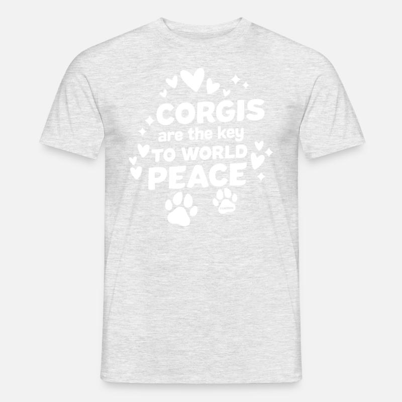 Corgi - Männer T-Shirt - Grau meliert