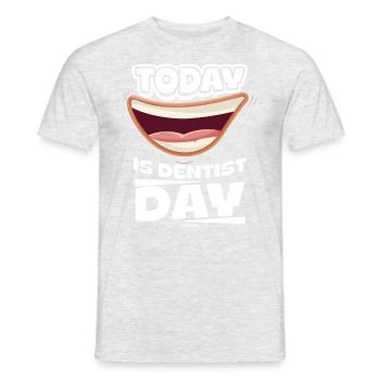 today I go to the dentist - Men's T-Shirt - heather grey - Front - AI Model Male 178 dark (178cm)