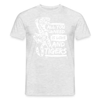 Tiger - Männer T-Shirt - Grau meliert - Vorne - AI Model Male 178 dark (178cm)