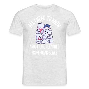 All I Need To Know About Life I Learned From Polar - Männer T-Shirt - Grau meliert - Vorne - AI Model Male 178 dark (178cm)