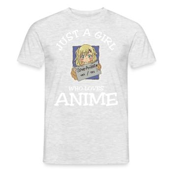 Just A Girl Who Loves Anime - Men's T-Shirt - heather grey - Front - AI Model Male 178 dark (178cm)