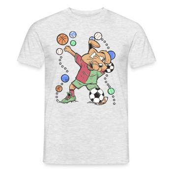 DAB Dog Pet Football Football Sports Sports - T-shirt homme - gris chiné - Devant - AI Model Male 178 dark (178cm)