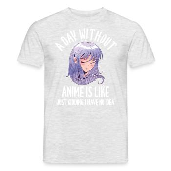 Une journée sans anime, c’est comme plaisanter - T-shirt homme - gris chiné - Devant - AI Model Male 178 dark (178cm)