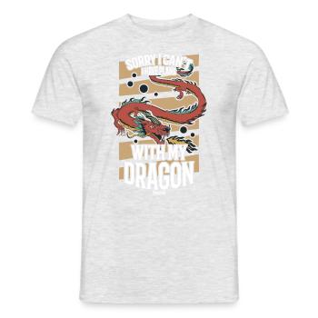 Désolé, je ne peux pas avoir de plans avec mon dragon - T-shirt homme - gris chiné - Devant - AI Model Male 178 dark (178cm)