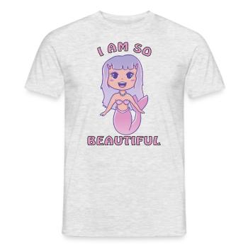 Je suis une belle sirène - T-shirt homme - gris chiné - Devant - AI Model Male 178 dark (178cm)
