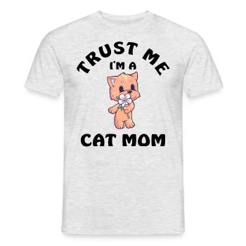 Croyez-moi, je suis une maman chat - T-shirt homme - gris chiné - Devant - AI Model Male 178 dark (178cm)