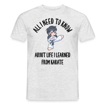 All I Need To Know About Life Karate - Men's T-Shirt - heather grey - Front - AI Model Male 178 dark (178cm)