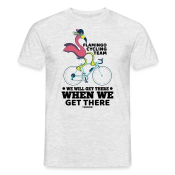 Flamingo Cycling Team We Will Get There - Men's T-Shirt - heather grey - Front - AI Model Male 178 dark (178cm)