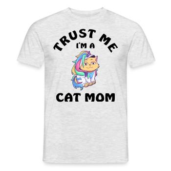 Croyez-moi, je suis une maman chat - T-shirt homme - gris chiné - Devant - AI Model Male 178 dark (178cm)