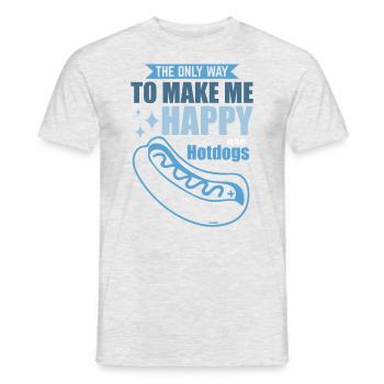 Hotdogs machen mich glücklich - Männer T-Shirt - Grau meliert - Vorne - AI Model Male 178 dark (178cm)