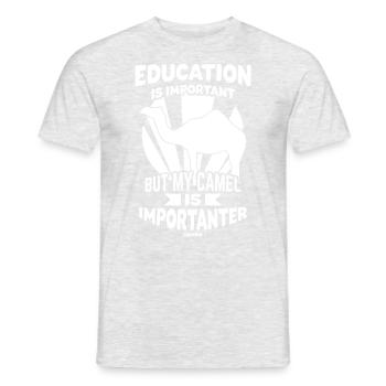 Education Is Important But My Camel Is Importanter - Men's T-Shirt - heather grey - Front - AI Model Male 178 dark (178cm)