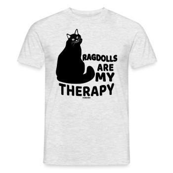 Cat Therapy Ragdoll Cat Lovers - T-shirt homme - gris chiné - Devant - AI Model Male 178 dark (178cm)