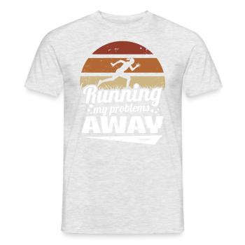 Cadeau d'entraînement de course de jogging de course à pied - T-shirt homme - gris chiné - Devant - AI Model Male 178 dark (178cm)