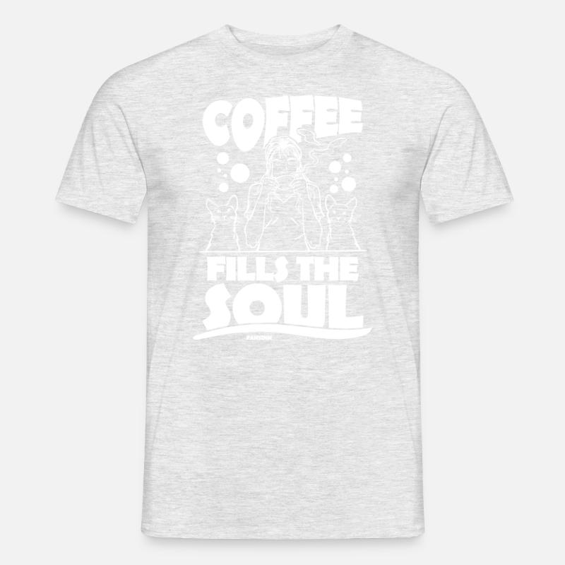 Kaffee - Männer T-Shirt - Grau meliert