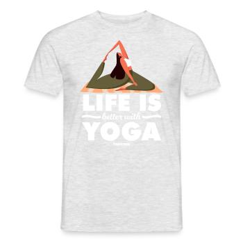 La vie est meilleure avec le yoga - T-shirt homme - gris chiné - Devant - AI Model Male 178 dark (178cm)