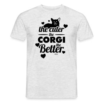 Animal de compagnie Corgi mignon - T-shirt homme - gris chiné - Devant - AI Model Male 178 dark (178cm)